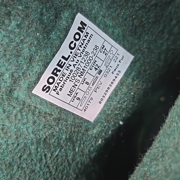 Sorel Mens 40179 Leather Insulated Line Duck Rubber Winter Boots Shoes Sz 9 - Picture 8 of 13